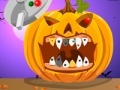 게임 Halloween. Pumpkin dental care