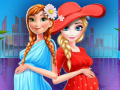 게임 Frozen Pregnant Princesses Mall Shopping