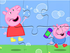 게임 Jigsaw Puzzle: Peppa Pig Blow Bubbles