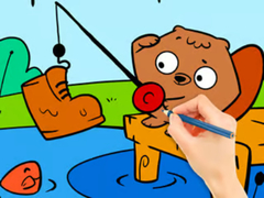 게임 Coloring Book: Fishing Squirrel