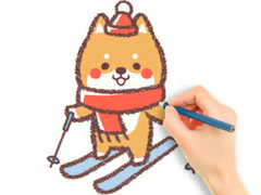 게임 Coloring Book: Skiing Puppy