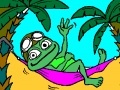 게임 Coloring: Crazy frog in a hammock