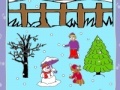 게임 Snow man and winter night coloring