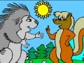 게임 Coloring: Hedgehog and squirrel on the lawn